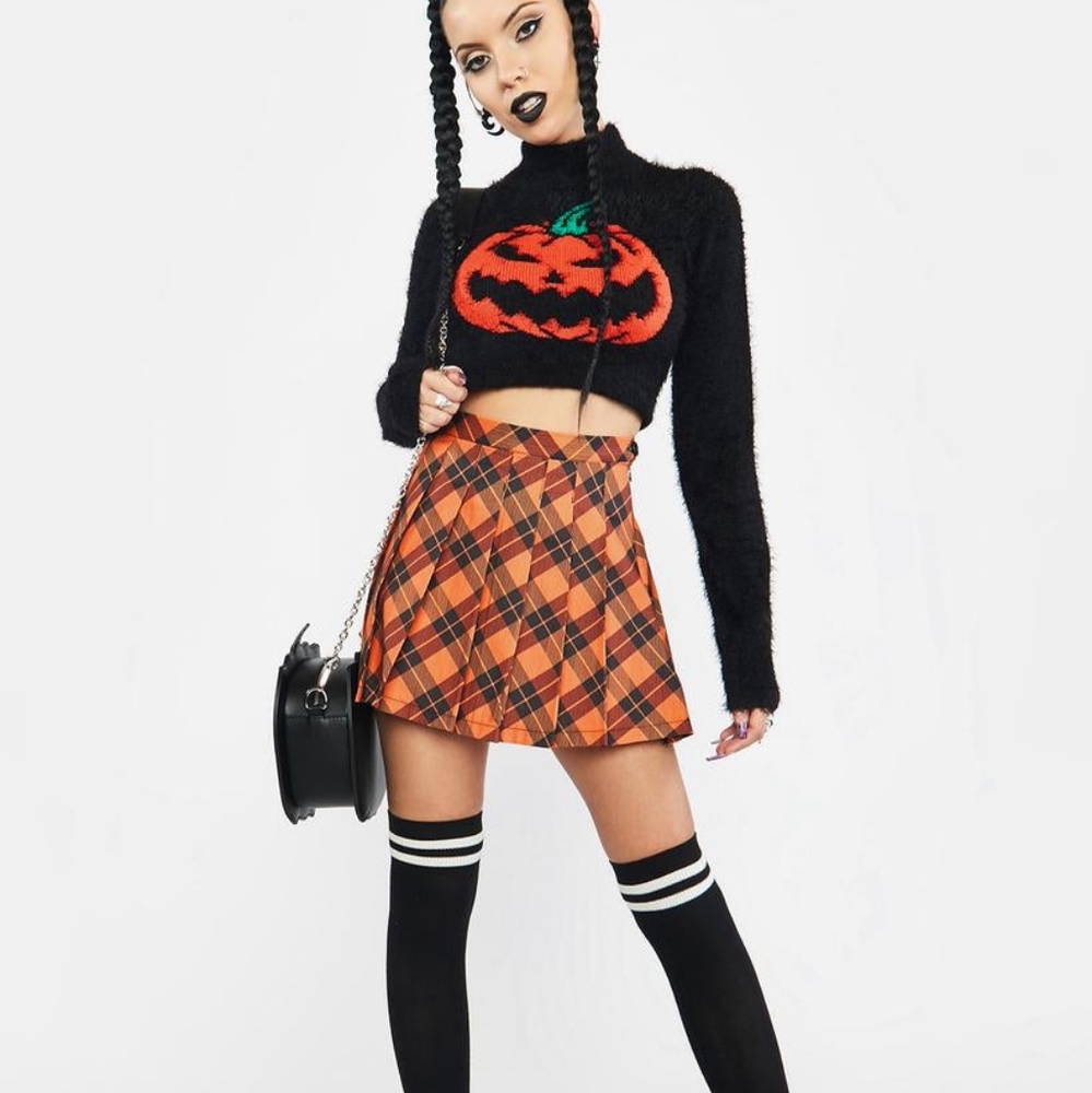 Haunted to meet u plaid skirt
